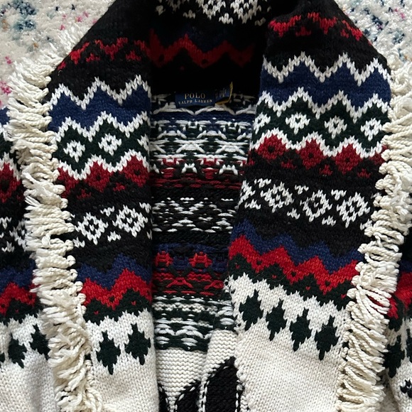 Polo by Ralph Lauren Black and Cream Fair Isle Cardigan - Picture 13 of 16